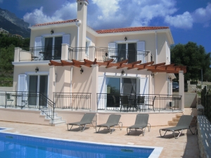 View of villa from pool